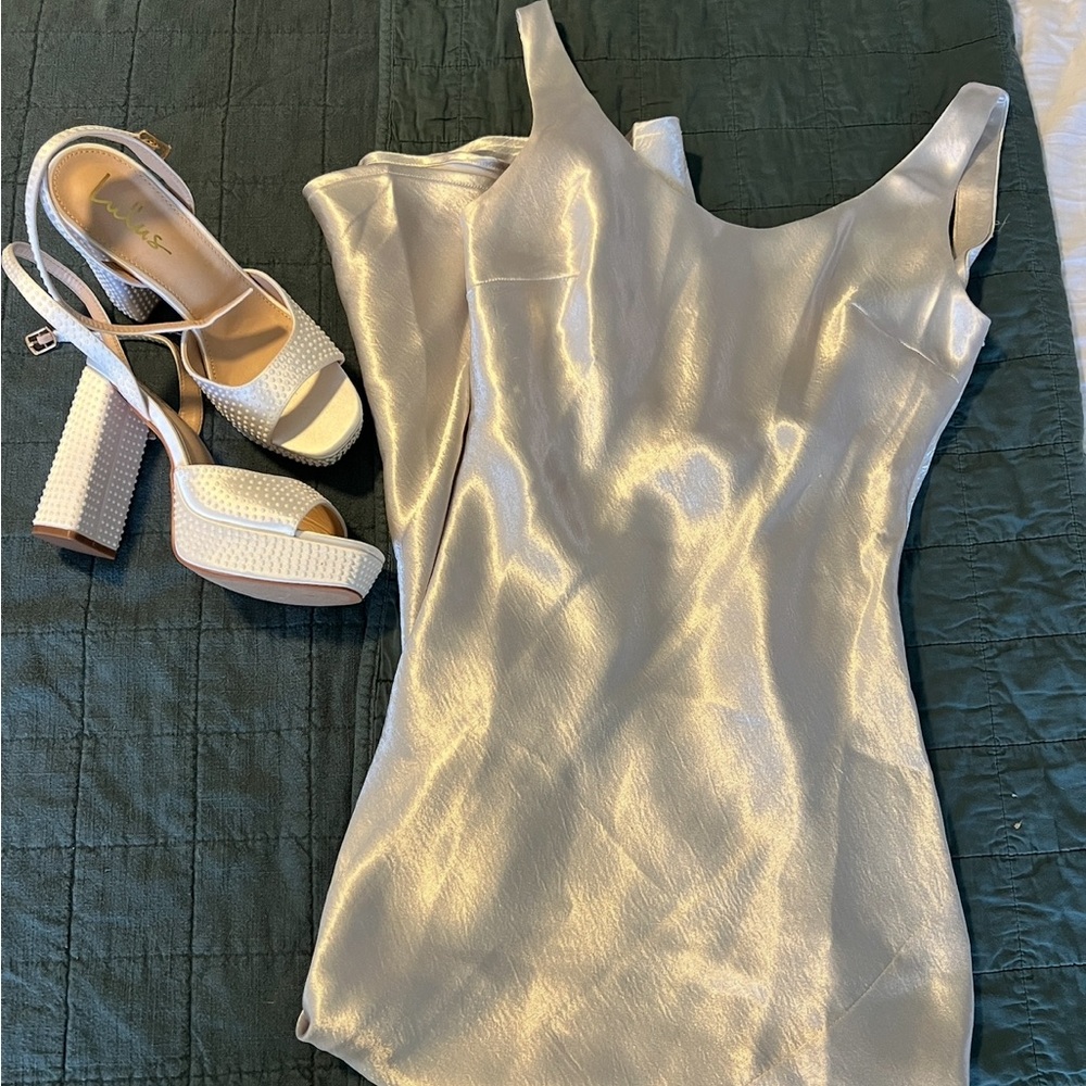 Silver Satin Dress -12th Tribe